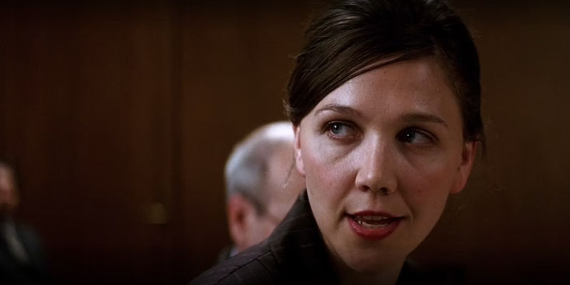 Rachel Dawes in court in The Dark Knight