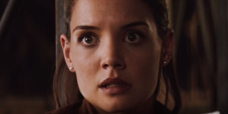 Rachel Dawes is surprised to see Batman in Batman Begins