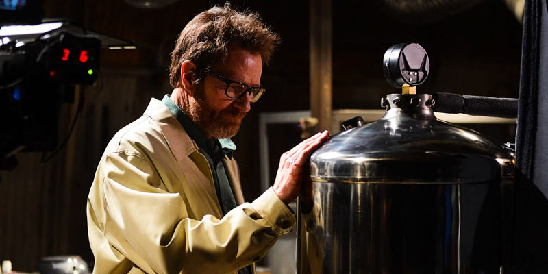 Walter White touching a tank in Breaking Bad season 5 episode 16, 