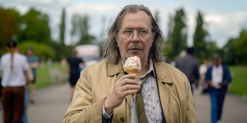 Jackson Lamb (Gary Oldman) eats ice cream in Slow Horses