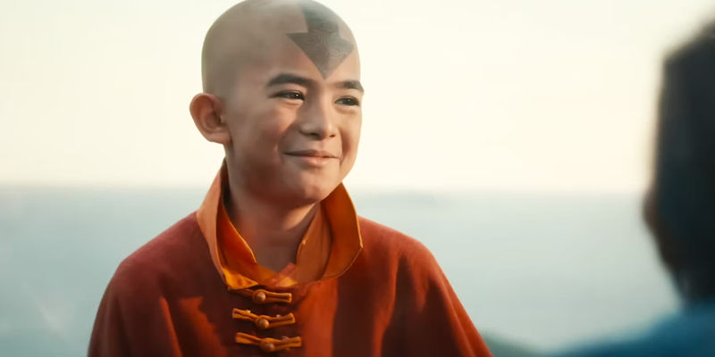 Aang smiling in the new live action Avatar The Last Airbender trailer