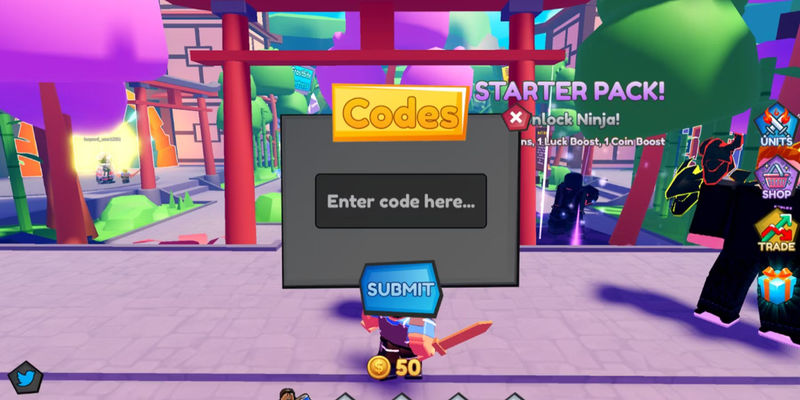 Blade Tower Defense: the codes tab