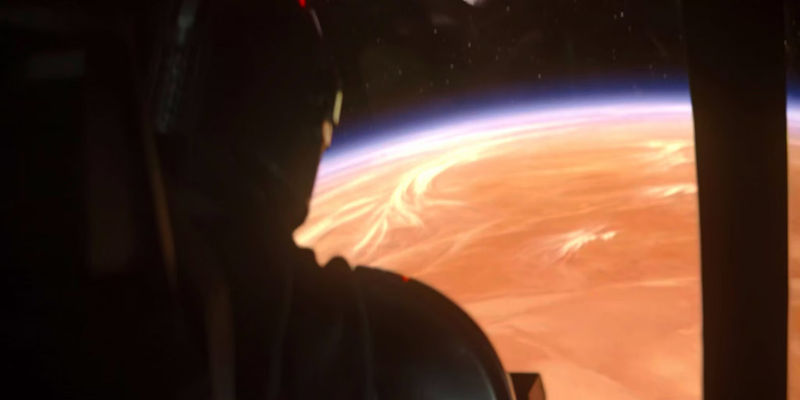 Din Djarin looks at Tatooine from space in The Mandalorian season 1, episode 5