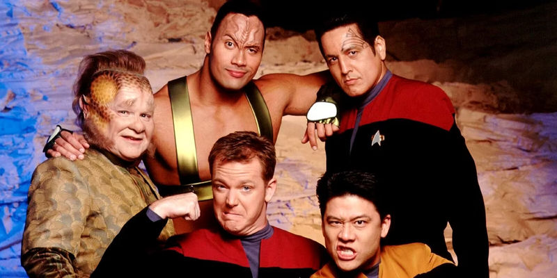 Dwayne The Rock Johnson And The Star Trek Voyager Cast