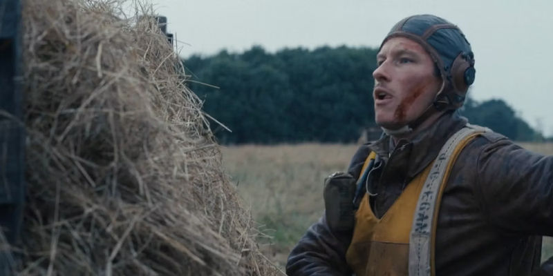 Callum Turner as Major John Egan hiding in Masters of the Air