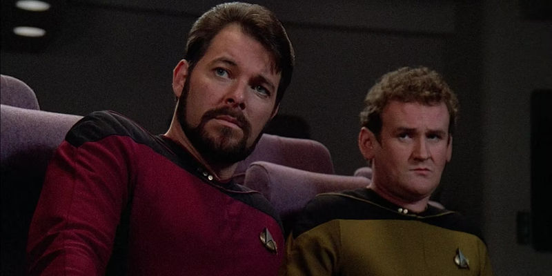 Star Trek TNG Unnatural Selection Riker O'Brien