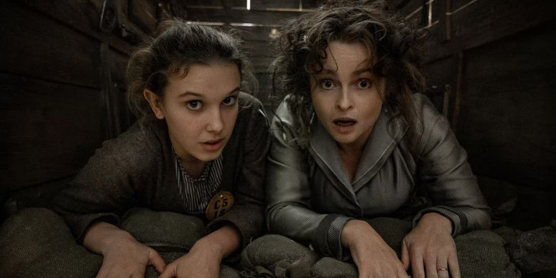 Millie Bobby Brown Enola Holmes and Helena Bonham Carter