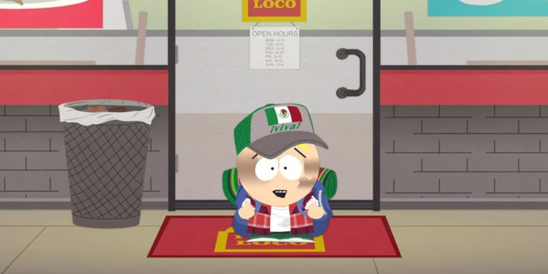 Butters dressed as a Mexican in South Park