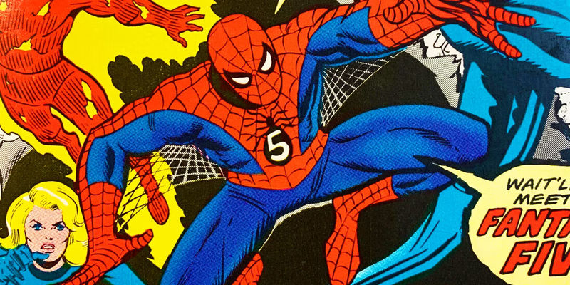 Spider-Man with the Fantastic Four in Marvel Comics