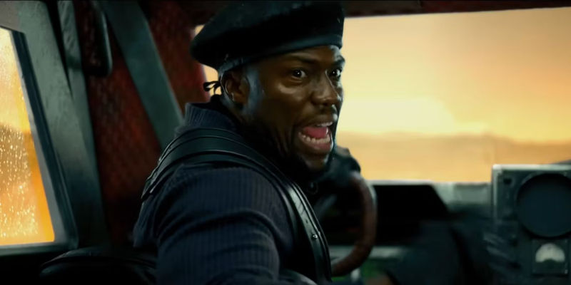 Kevin Hart as Roland yells at an off-screen Tiny Teena in Borderlands.