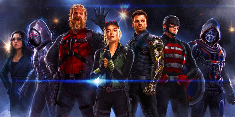 MCU Thunderbolts line-up reveal in promotional art - The Thunderbolts Are Everything Zemo Hates About Superheroes