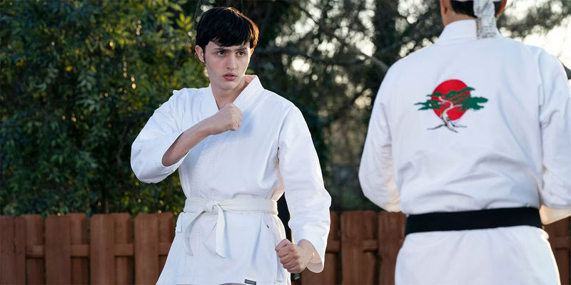 Demetri training with Daniel in Cobra Kai