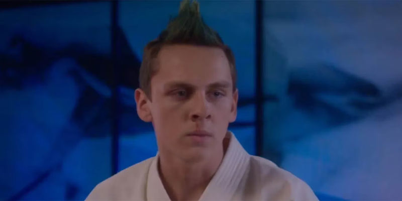 Hawk in karate gi in Cobra Kai