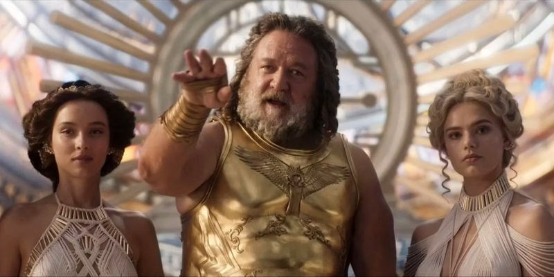 Russell Crowe as Zeus in Thor: Love and Thunder