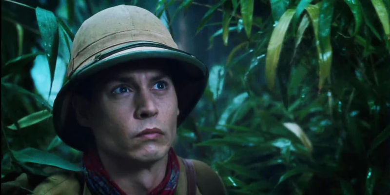 Willy Wonka (Johnny Depp) in the jungle in Charlie and the Chocolate Factory