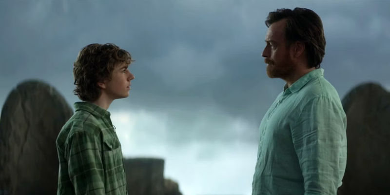 Walker Scobell as Percy and Toby Stephens as Poseidon in the season 1 finale of Percy Jackson and the Olympians on Disney+. - Being the son of Zeus would have been too easy. - Why Rick Riordan Making Percy The Son Of Poseidon Was The Right Choice Over Zeus
