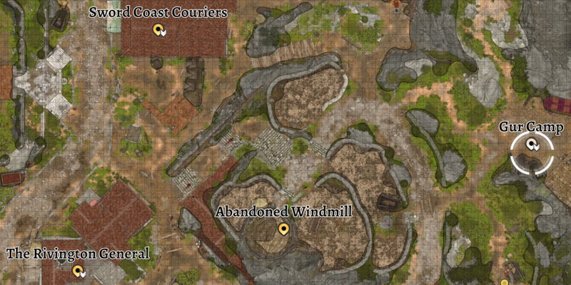 A map showing the location of the Gur Camp - The Pale Elf