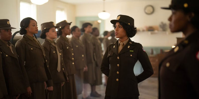 Kerry Washington addressing her fellow cast members in Six Triple Eight - Tyler Perry's Next Netflix Movie Can Redeem Mea Culpa's Rotten Tomatoes Failure