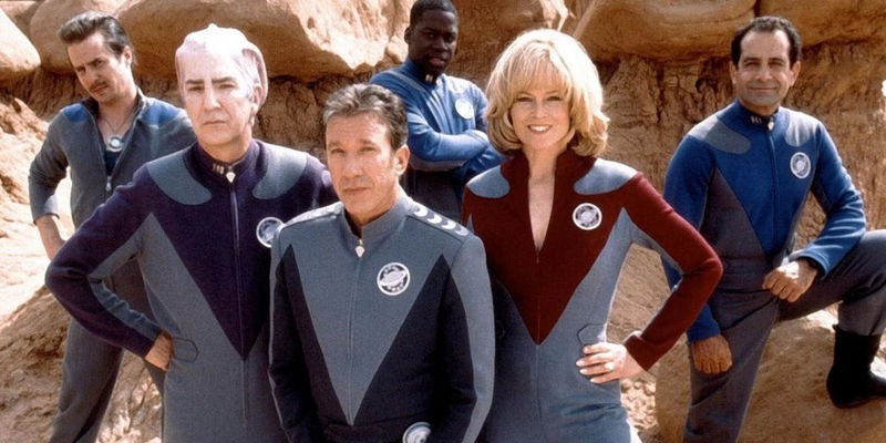 The cast of Galaxy Quest on an alien planet - Director: Dean Parisot
