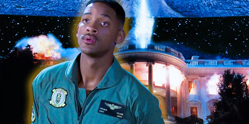 Hiller in front of the White House exploding in Independence Day 1996 - Director: Roland Emmerich