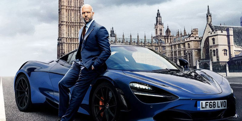Deckard Hobbs (Jason Statham) and McLaren 720s on the poster for Hobbs & Shaw
