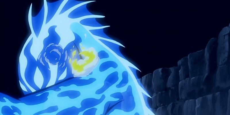 Aang being attacked in the Avatar State-Ocean Spirit hybrid in The Last Airbender.