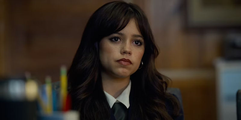 Jenna Ortega looking nervous in Miller's Girl trailer