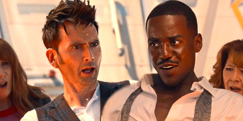 Doctor Who The Giggle David Tennant and Ncuti Gatwa as the Fourteenth and Fifteenth Doctors