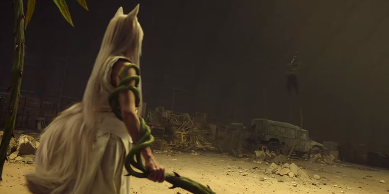 Kurama's true form fights Karasu in Yu Yu Hakusho episode 4