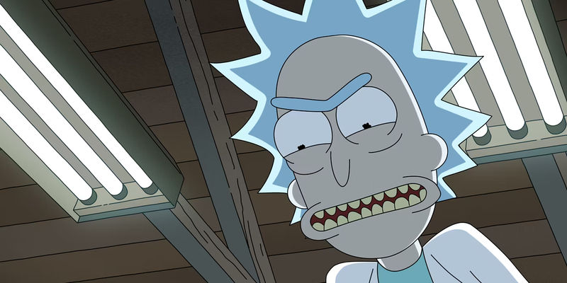 Rick Sanchez looking angry in Rick and Morty season 7
