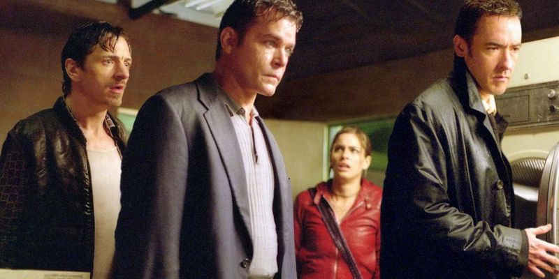 Ray Liotta, Amanda Peet, and John Cusack look shocked in Identity