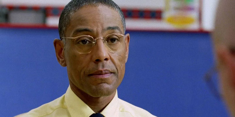 Gus behind the counter at Los Pollos Hermanos in Breaking Bad