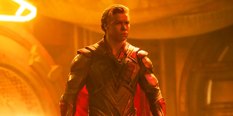 Adam Warlock walking around Knowhere in Guardians of the Galaxy Vol. 3