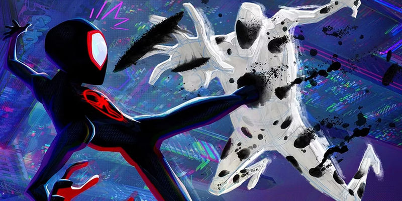 Miles Morales kicks Spot in Spider-Man: Across the Spider-Verse