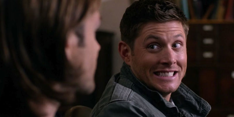 Jensen Ackles smiling as Dean Winchester in Supernatural