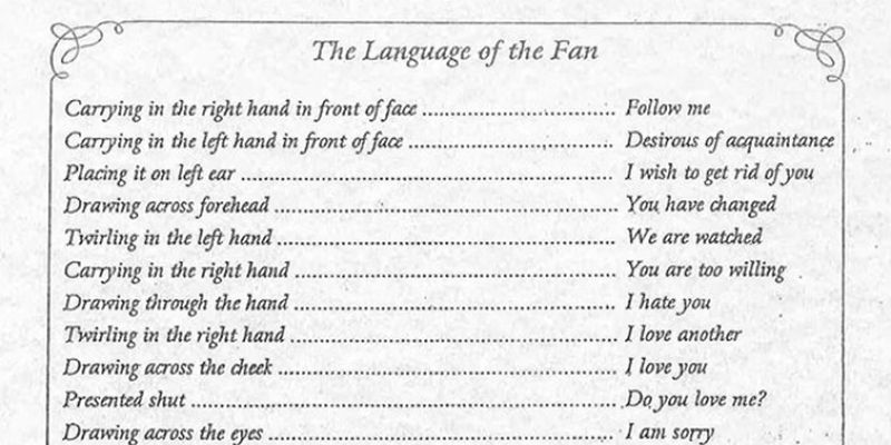 A legend explaining The Language of the Fan