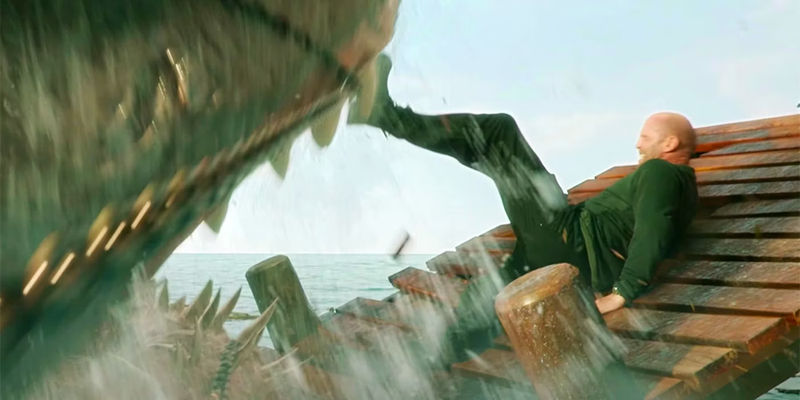 Jason Statham kicks a megalodon in Meg 2: The Trench