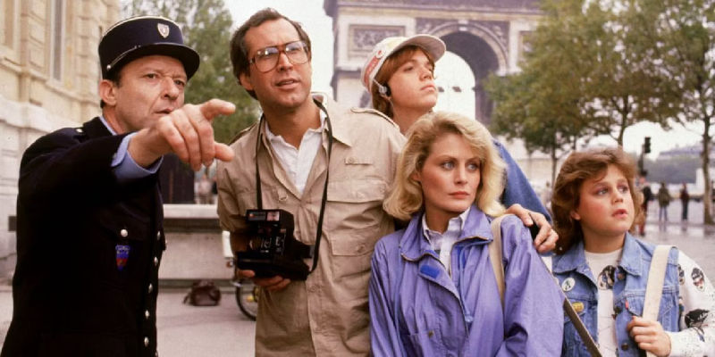 The Griswold family looking while in France in European Vacation