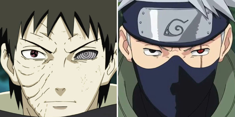 obito and kakashi fight