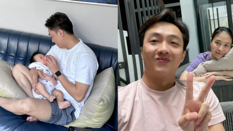 Cường Đô La cho thấy gương mặt đáng yêu của con út và khéo léo làm hài lòng bà xã