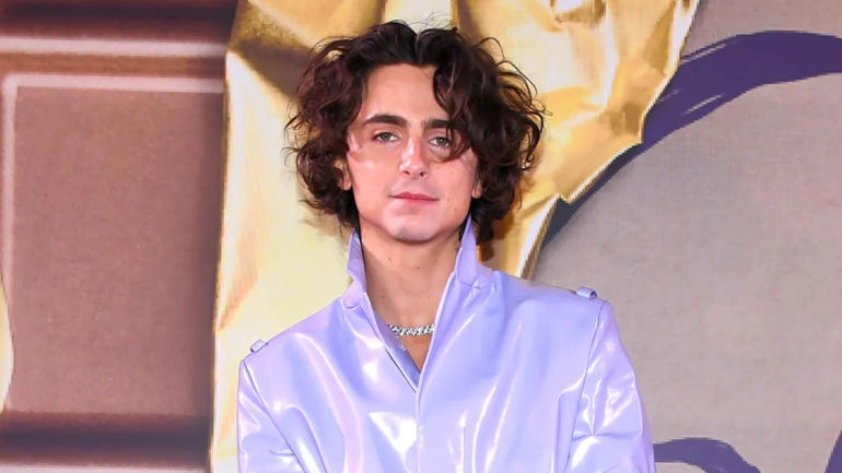 Timothee Chalamet Dazzles in Lustrous Lavender Suit at Tokyo Premiere of 'Wonka'