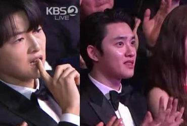 DO - Krystal bất ngờ trước biểu cảm khó hiểu của Song Joong Ki khi xem Chủ tịch JYP biểu diễn