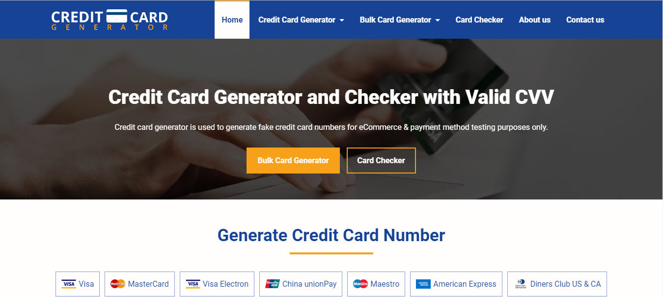 Credit card generator