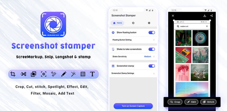 Screenshot stamper: Markup, Snip, Longshot & stamp