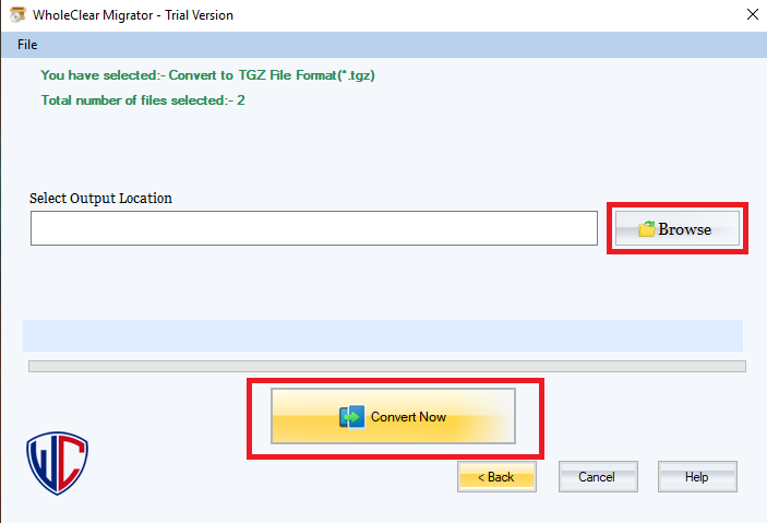 Software Export EML to TGZ files format>