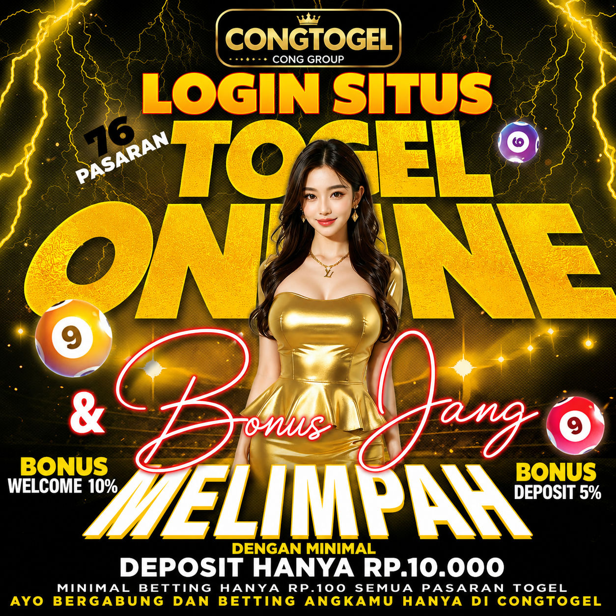 CONGTOGEL - Platform Slot Online dan Toto 4D dengan Deposit Mulai 5000 image 1