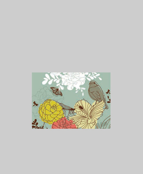 produktbild för Kort 60-00874 dub. Fågel/Blom