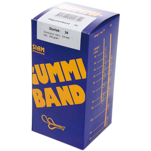 produktbild för Gummiband 34 Bruna 500gr 100x3mm 993234