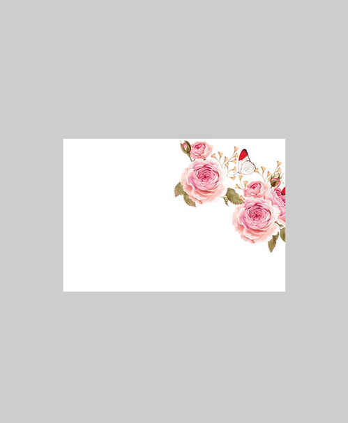 produktbild för Kort 60-00322 Rosor fjäril rosa