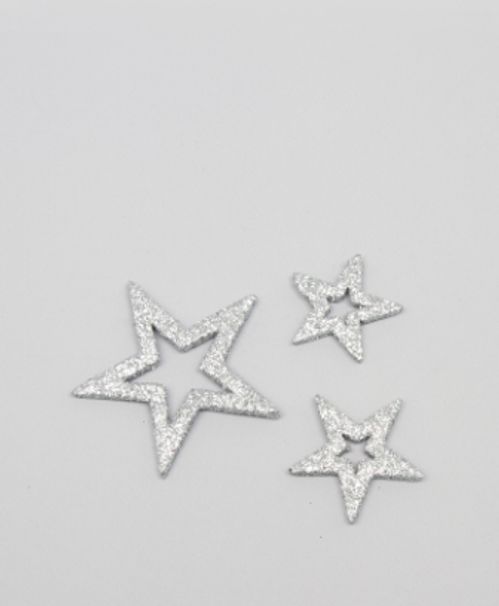 produktbild för Stjärna Glitter Öppen Silver 24/Fpn
